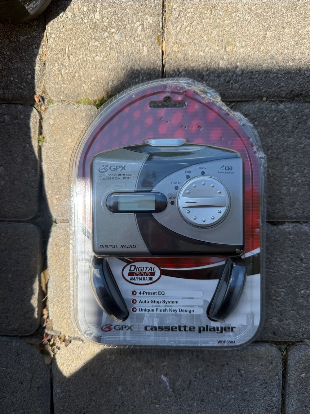 GPX Silver Portable Cassette Player with Headphones